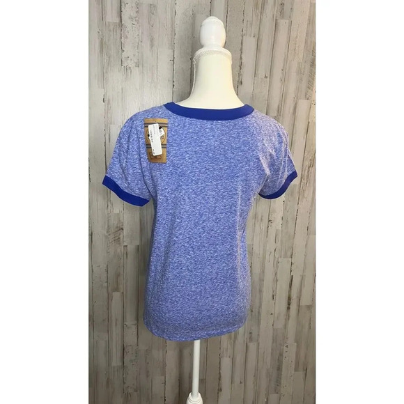 NWT Kansas Jayhawks Women's‎ Small Blue Ringer T-Shirt Graphic Print Sports Tee - Picture 3 of 5
